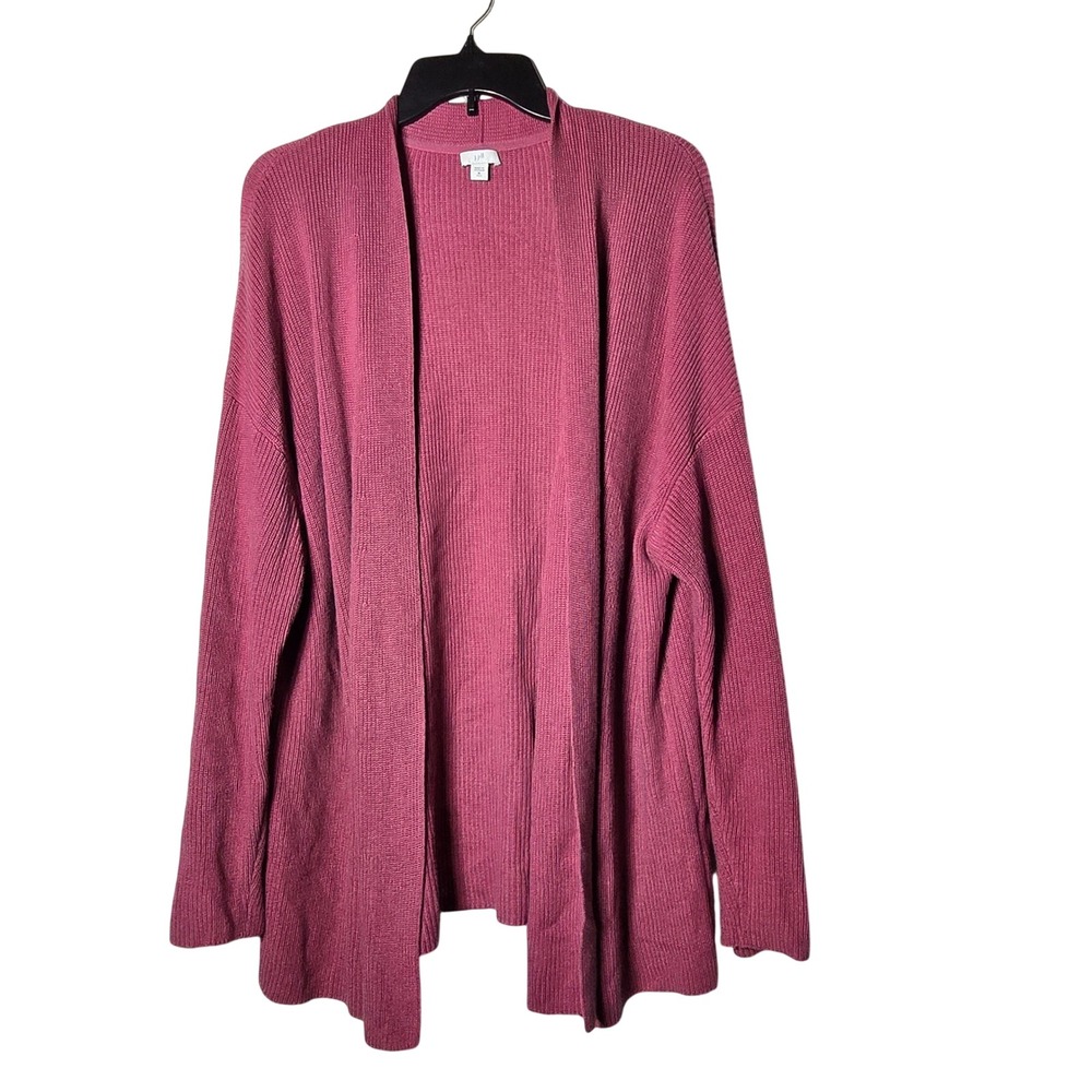 J Jill Getaway Shawl Collar Open Front Cardigan XL Tall XLT Fall Ribbed Casual